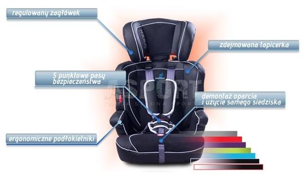 Fotelik samochodowy, dziecięcy, 9-36kg SPIDER Caretero